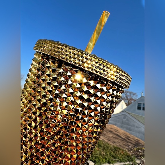 Starbucks Inspired 24oz Metallic Gold Studded Tumbler - Picture 1 of 6